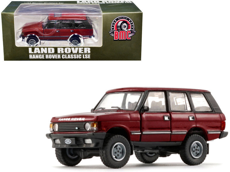 Land Rover Range Classic LSE RHD (Right Hand Drive) Red with Sunroof with Extra Wheels 1/64 Diecast Model Car by BM Creations