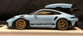 1/18 Ivy Merit Porsche 911 (992) GT3 RS (Gulf Blue with Black Livery & Gold Wheels) Car Model with Detachable Roof Rack Limited 15 Pieces