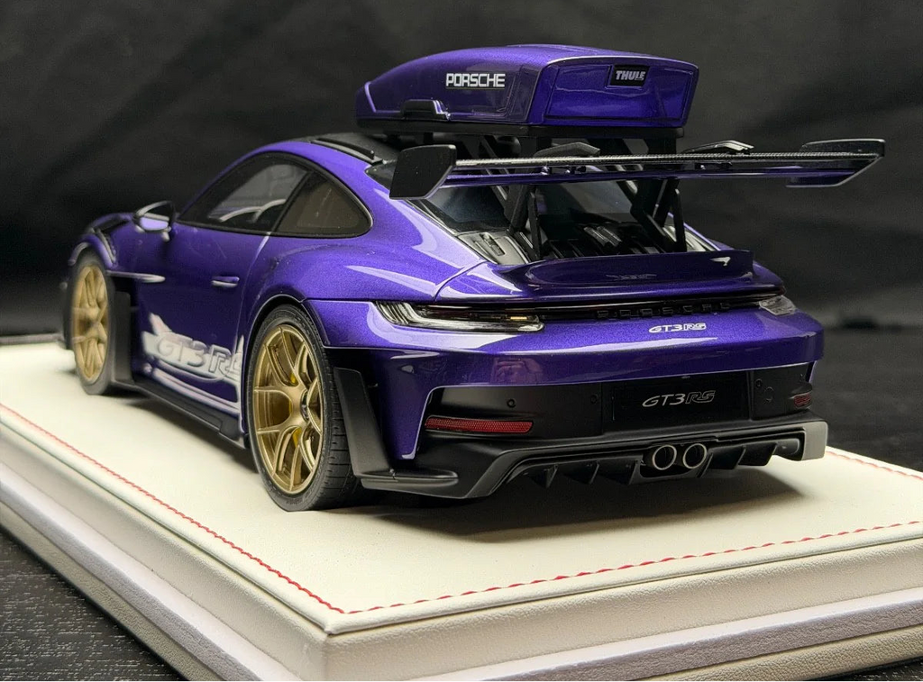 Porsche 911 GT3 RS w/ Roof Rack (Purple/ White) [IVY Model] 1:18 scale