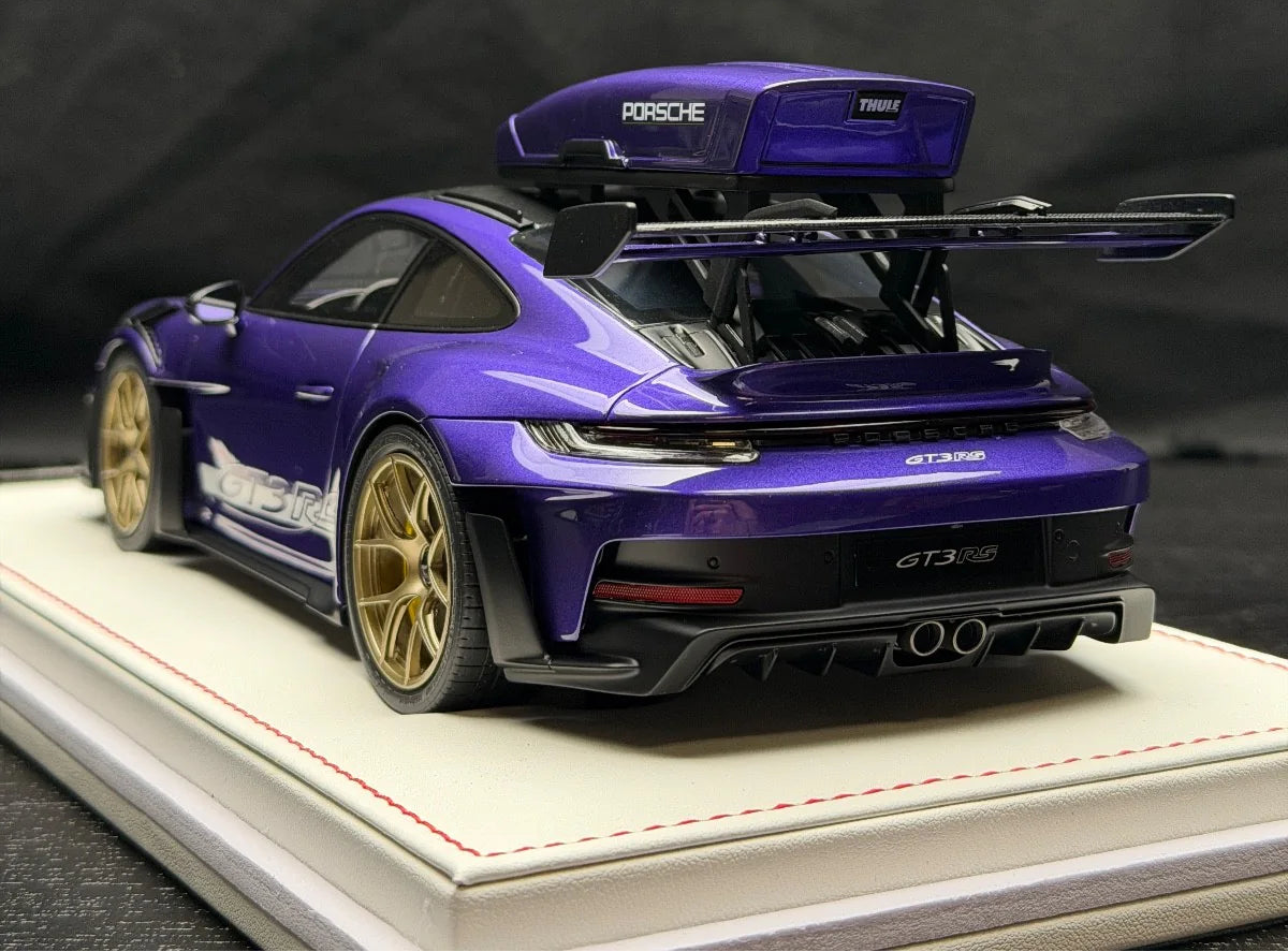 Porsche 911 GT3 RS w/ Roof Rack (Purple/ White) [IVY Model] 1:18 scale