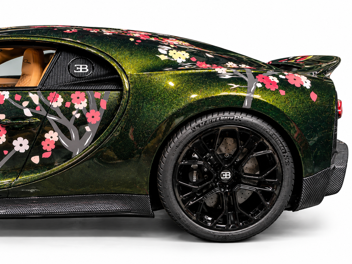 BBA Bugatti 2022 Chiron Profilee Sakura Gradient Green 1:18 – Collectible Resin Model