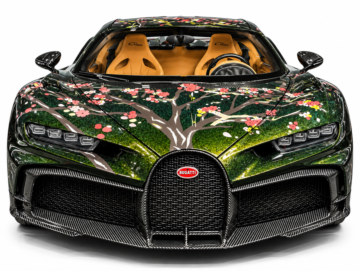 BBA Bugatti 2022 Chiron Profilee Sakura Gradient Green 1:18 – Collectible Resin Model