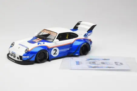 Porsche 911 993 RWB X Liberty Walk White Blue GT Spirit 1/18