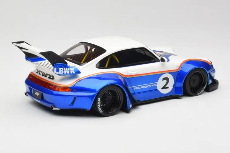 Porsche 911 993 RWB X Liberty Walk White Blue GT Spirit 1/18