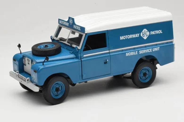 Land Rover Series III 109 Soft Top Motorway Patrol Blue Eagles Race 1:18
