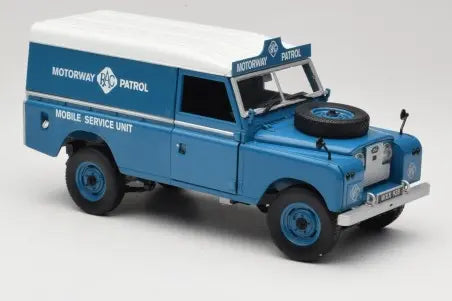 Land Rover Series III 109 Soft Top Motorway Patrol Blue Eagles Race 1:18