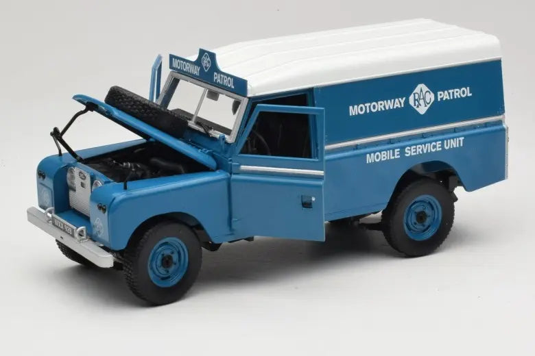 Land Rover Series III 109 Soft Top Motorway Patrol Blue Eagles Race 1:18
