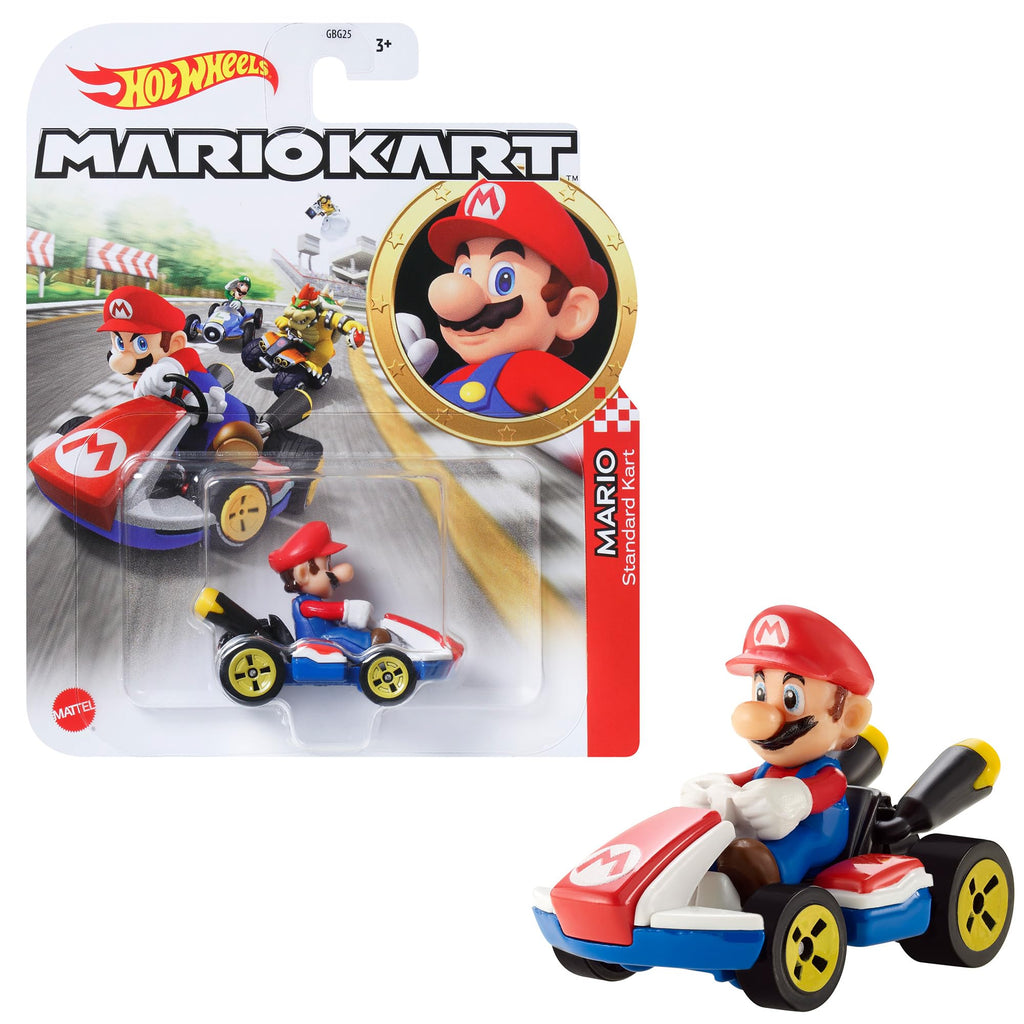 Mario Kart 1:64 Die-Cast Mario with Standard Kart Vehicle Hot Wheels