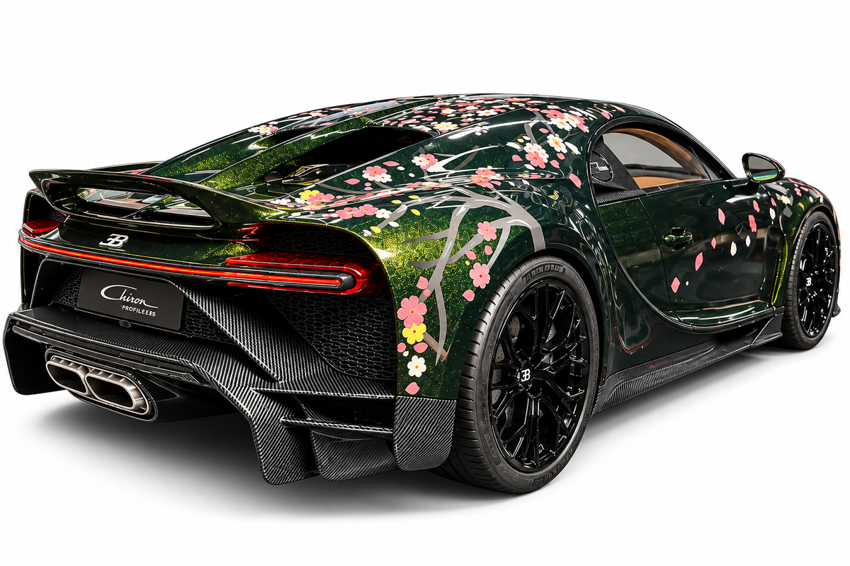 BBA Bugatti 2022 Chiron Profilee Sakura Gradient Green 1:18 – Collectible Resin Model