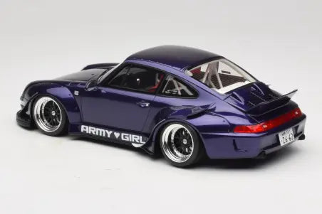 Porsche 911 993 RWB Army Girl Purple GT Spirit 1/18