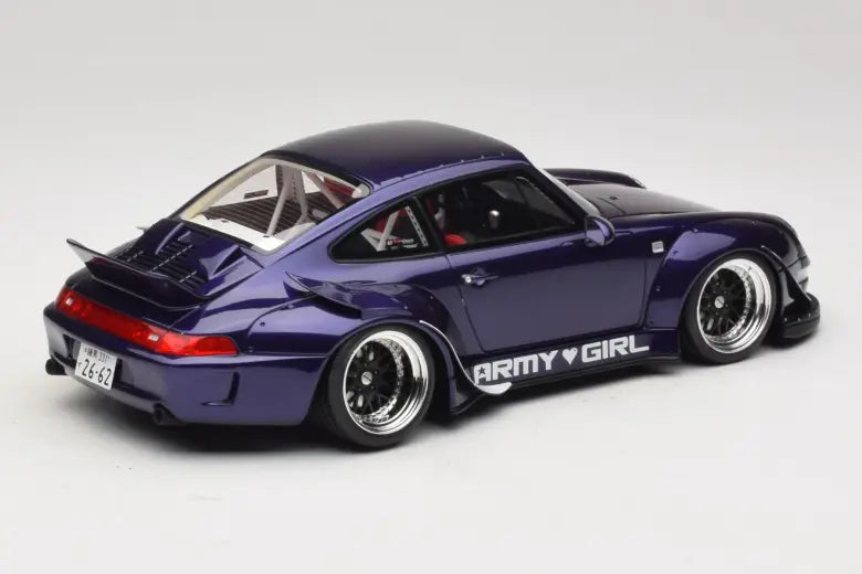 Porsche 911 993 RWB Army Girl Purple GT Spirit 1/18