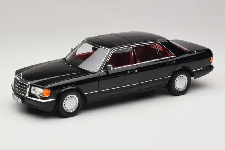 Preorder Mercedes 560 SEL W126 Black with Red Interior Norev 1/18