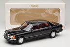 Preorder Mercedes 560 SEL W126 Black with Red Interior Norev 1/18