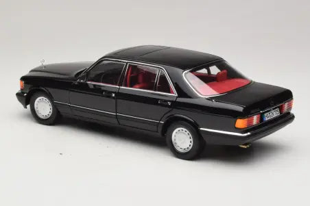 Preorder Mercedes 560 SEL W126 Black with Red Interior Norev 1/18