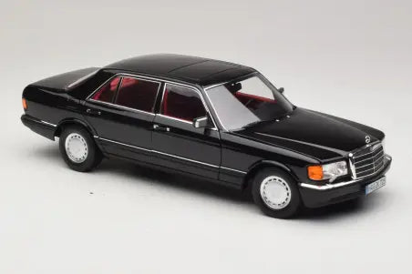 Preorder Mercedes 560 SEL W126 Black with Red Interior Norev 1/18