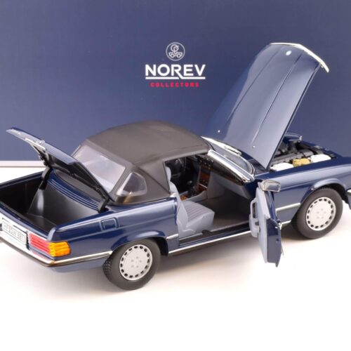 Mercedes 300 SL Cabriolet with Top 1986 dark blue 1:18 Norev