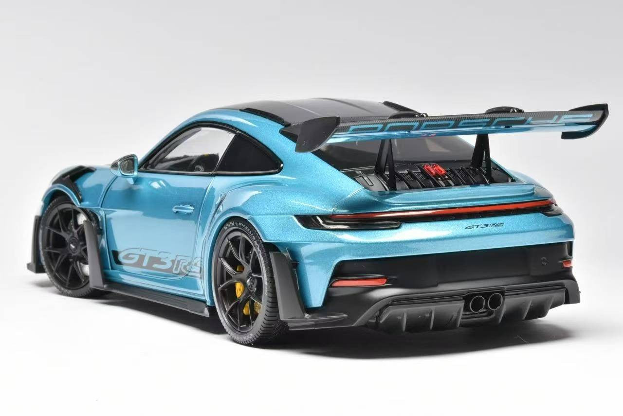 Porsche 911 (992) GT3 RS (Ipanema Metallic Blue) Diecast Car Model Exclusive Limited 300 Pieces 1/18 Minichamps
