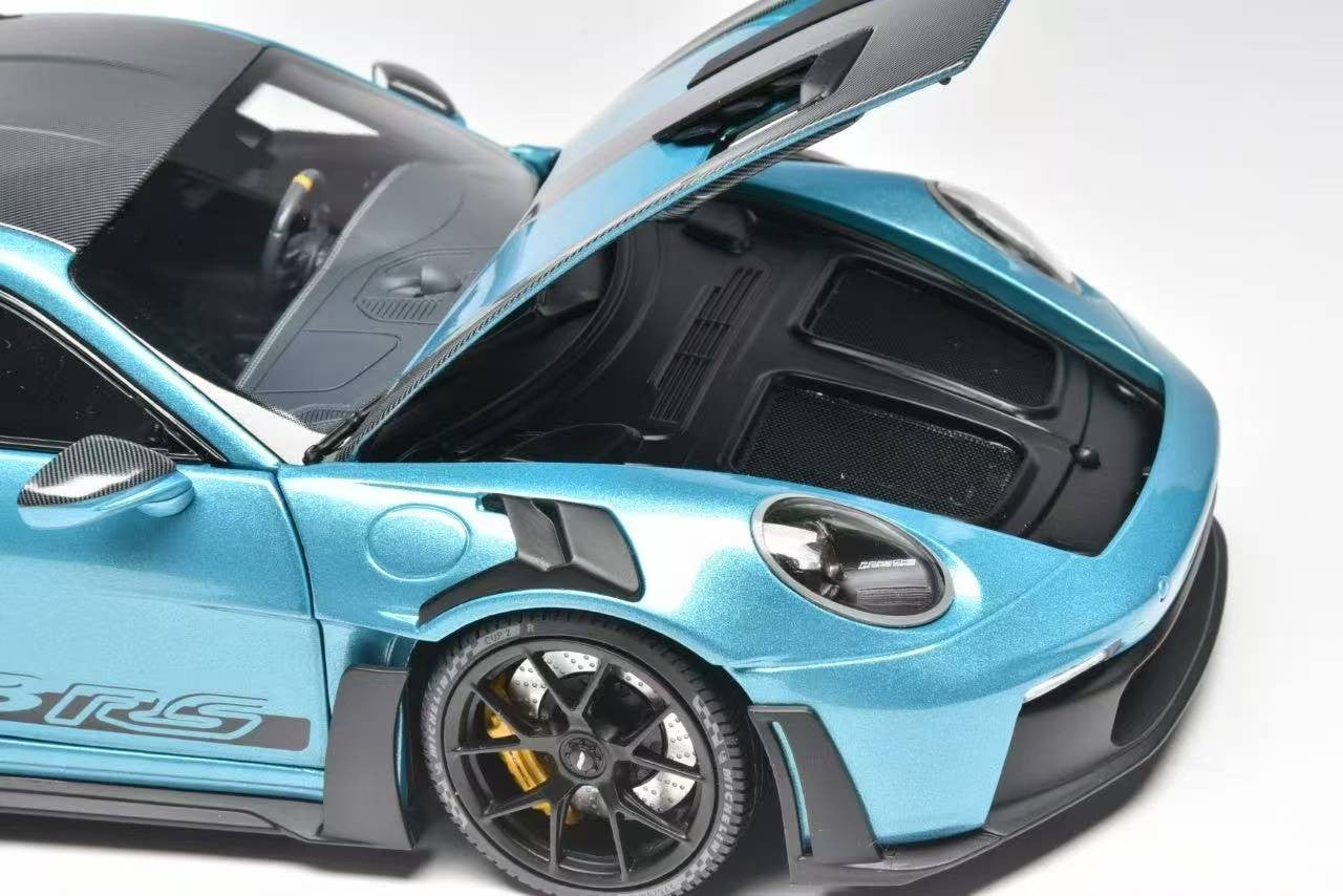 Porsche 911 (992) GT3 RS (Ipanema Metallic Blue) Diecast Car Model Exclusive Limited 300 Pieces 1/18 Minichamps