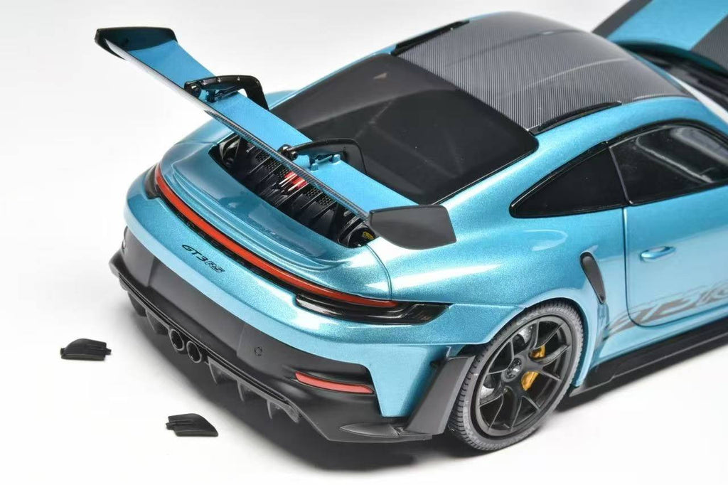 Porsche 911 (992) GT3 RS (Ipanema Metallic Blue) Diecast Car Model Exclusive Limited 300 Pieces 1/18 Minichamps