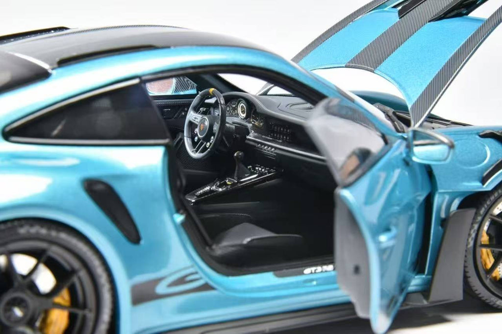 Porsche 911 (992) GT3 RS (Ipanema Metallic Blue) Diecast Car Model Exclusive Limited 300 Pieces 1/18 Minichamps