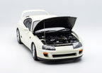 LCD MODELS TOYOTA SUPRA A80 WHITE SCALE 1/18 . LIFT MODEL AND KEYCHAIN INCLUDED