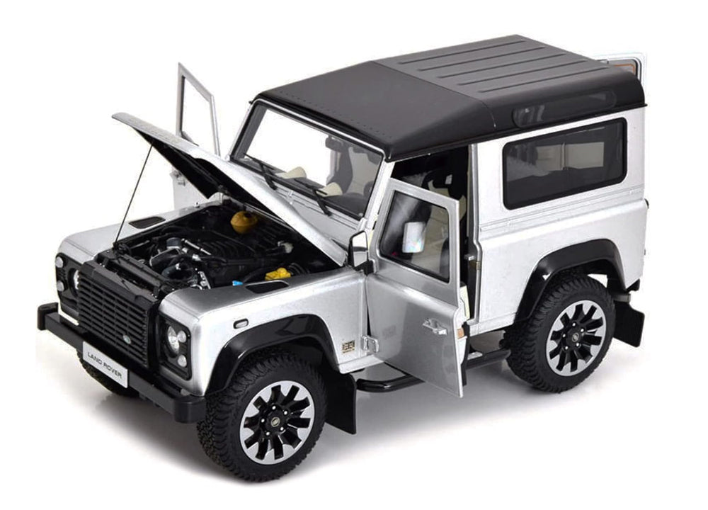 LAND ROVER DEFENDER 90 WORKS V8 70TH EDITION SILVER 1/18