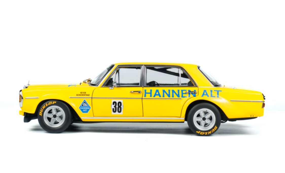 1971 Mercedes-Benz 300SEL 6.8 Hans Heyer "Hannan Alt" #38 (Yellow) Diecast Car Model 1/18 Minichamps