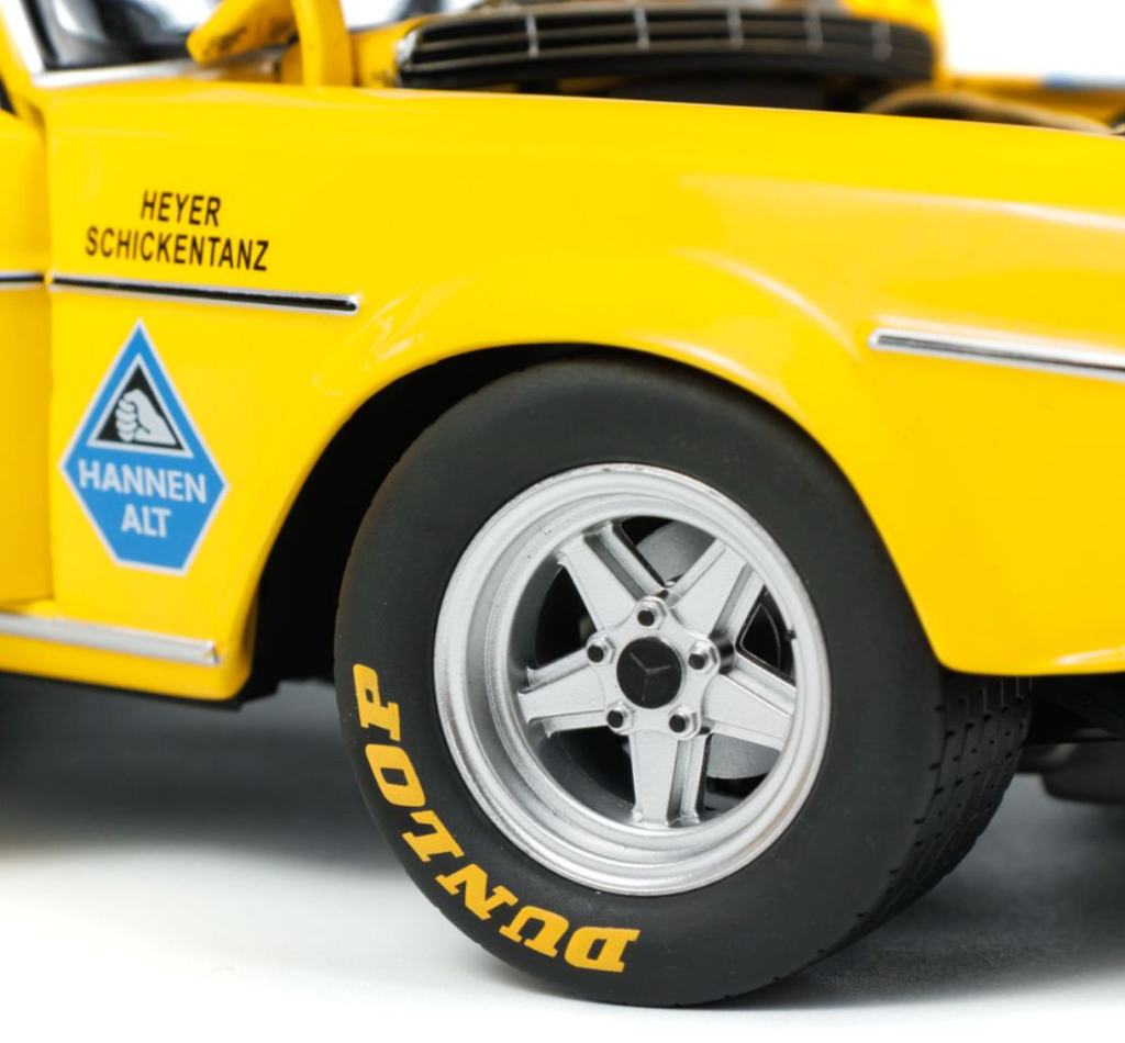 1971 Mercedes-Benz 300SEL 6.8 Hans Heyer "Hannan Alt" #38 (Yellow) Diecast Car Model 1/18 Minichamps