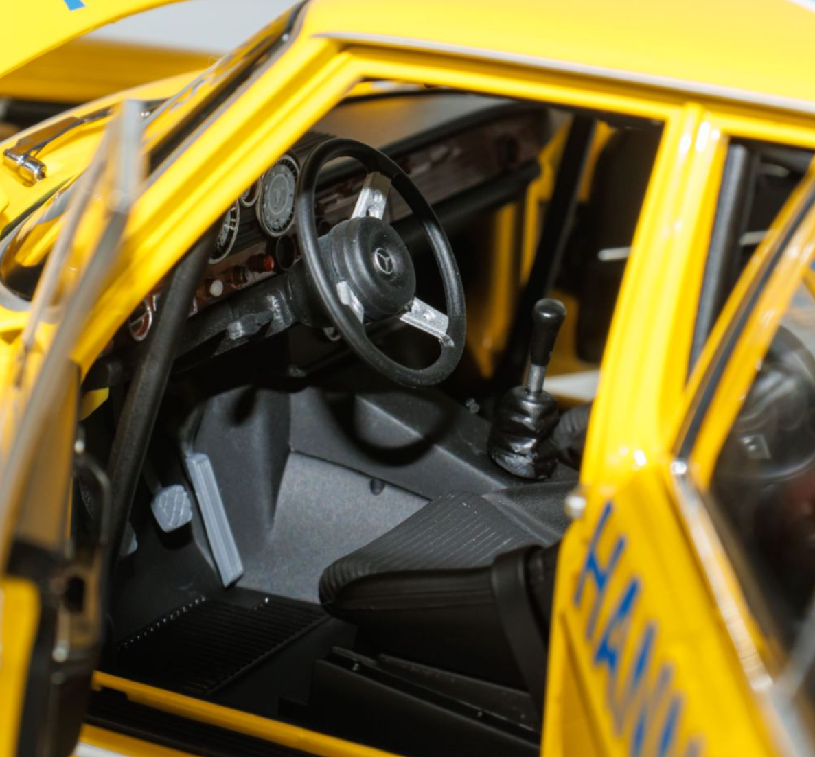 1971 Mercedes-Benz 300SEL 6.8 Hans Heyer "Hannan Alt" #38 (Yellow) Diecast Car Model 1/18 Minichamps