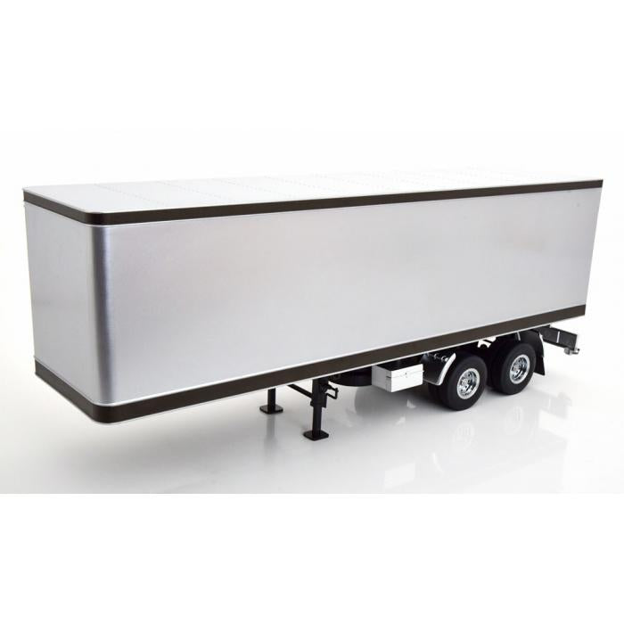 Road Kings RK180168 - 2 axle Semi Box Trailer Silver / Black - Scale 1:18