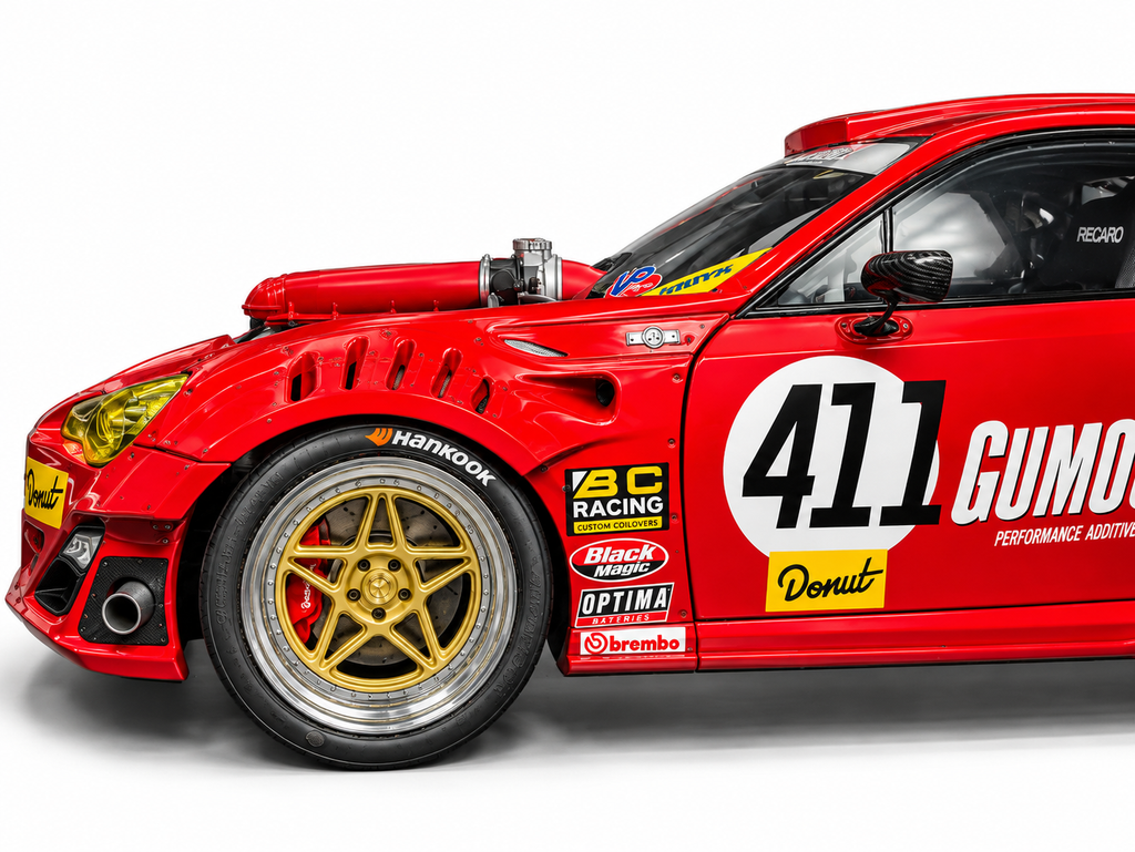1:18 Gumout 411 Donut Toyota GT86 Super Modificato & Ferrari engine Diecast