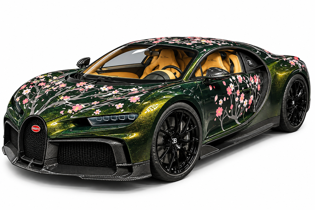 BBA Bugatti 2022 Chiron Profilee Sakura Gradient Green 1:18 – Collectible Resin Model