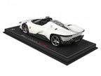 Ferrari Daytona SP3 Icona Spider BBR Models 1/18 P18214B Metallic Matt Italia White with display case