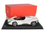 Ferrari Daytona SP3 Icona Spider BBR Models 1/18 P18214B Metallic Matt Italia White with display case