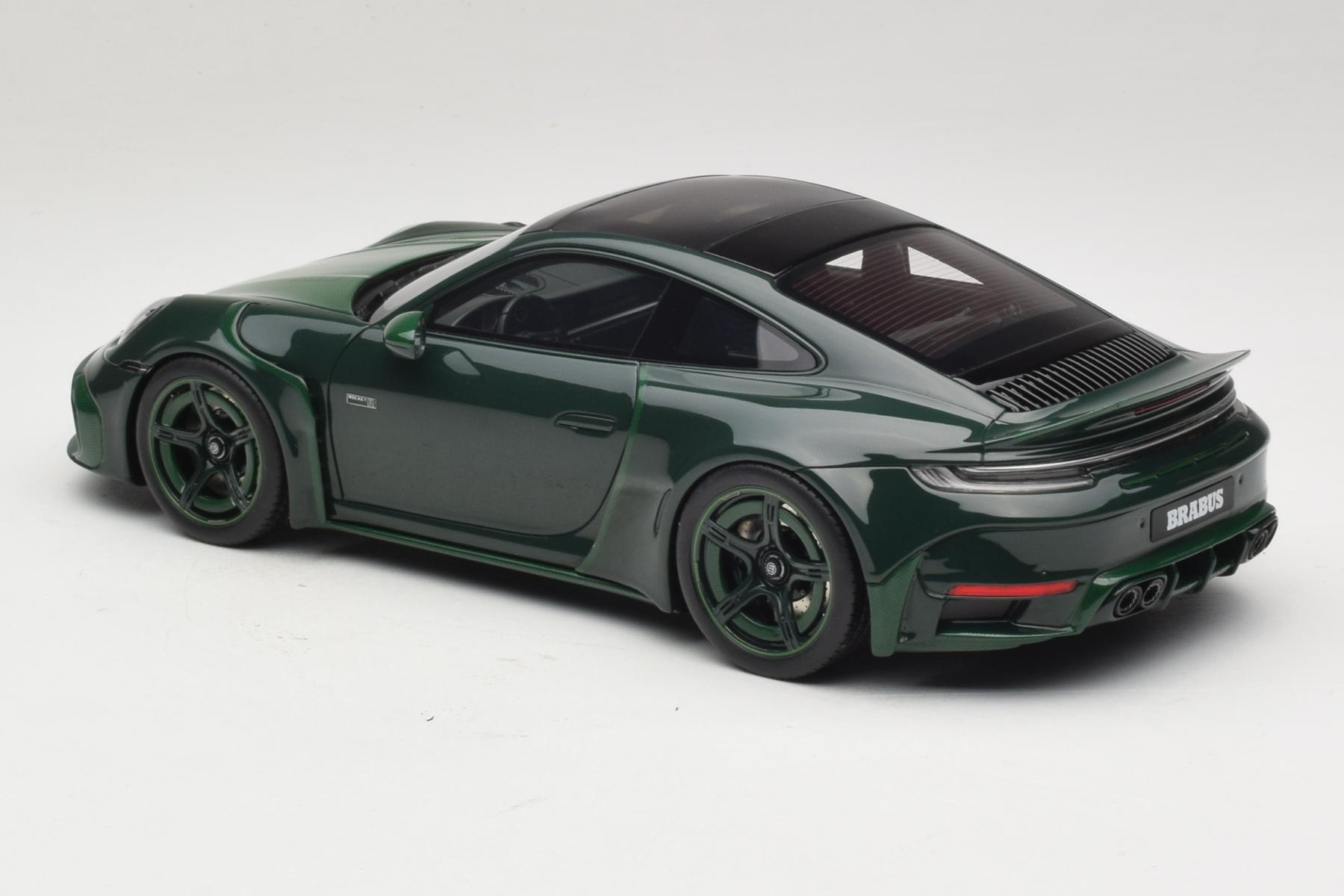 Porsche 911 992 Turbo S Brabus 900 Rocket R Mean Green GT Spirit 1/18