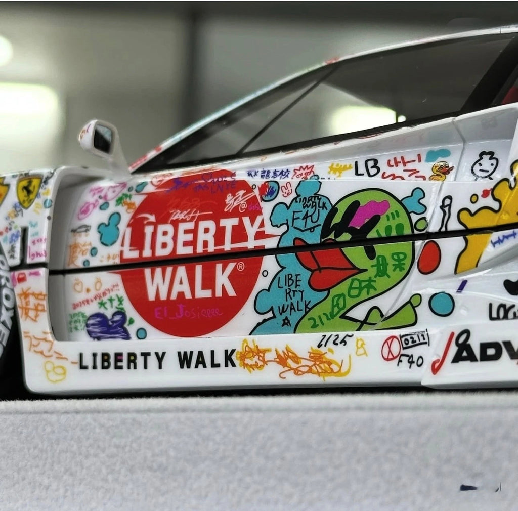 Ferrari F40 LBWK Liberty Walk LB-WORKS DPPF Champion White Rare BBA 1/18BBA 1/18
