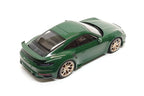Porsche 911 (992) Turbo S Coupe Sport 2024 green / golden rims 1:18 Minichamps