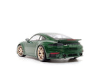 Porsche 911 (992) Turbo S Coupe Sport 2024 green / golden rims 1:18 Minichamps