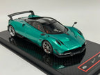 Preorder 1/18 YY model Pagani Huayra BC Coupe in peacock Green Carbon Base AB491