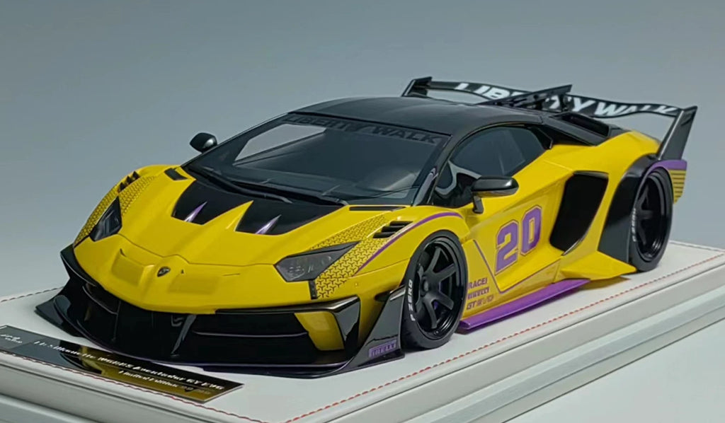 1/18 Ivy Models Lamborghini Aventador GT EVO Liberty walk Yellow Leather Base