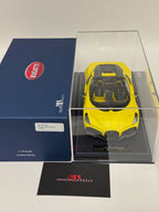 1/18 MR Collection Bugatti W16 Mistral in Yellow on leather base BUG015B