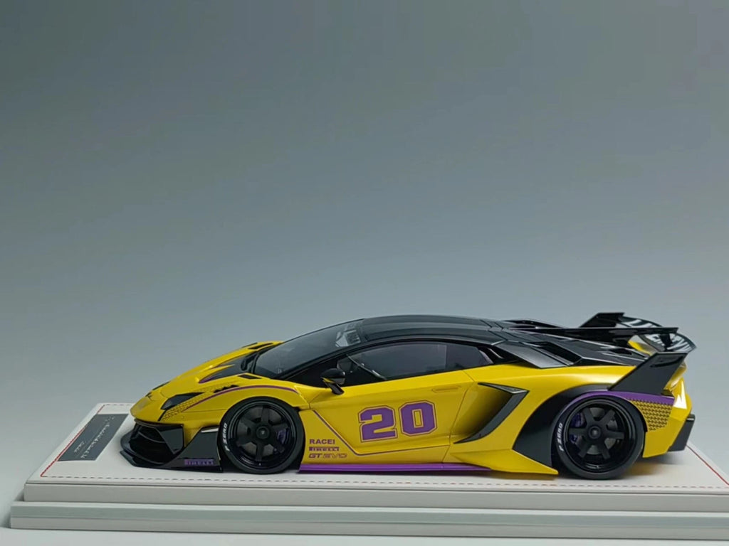 1/18 Ivy Models Lamborghini Aventador GT EVO Liberty walk Yellow Leather Base