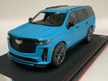 1/18 BBA Models Cadillac Escalade V series 2022 in Matte Blue on Leather Base