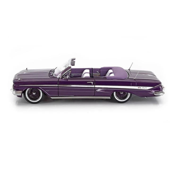 CHEVROLET IMPALA LOWRIDER CABRIOLET OPEN PURPLE 1:18 SCALE BY SUN-STAR