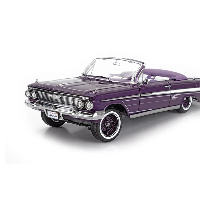 CHEVROLET IMPALA LOWRIDER CABRIOLET OPEN PURPLE 1:18 SCALE BY SUN-STAR