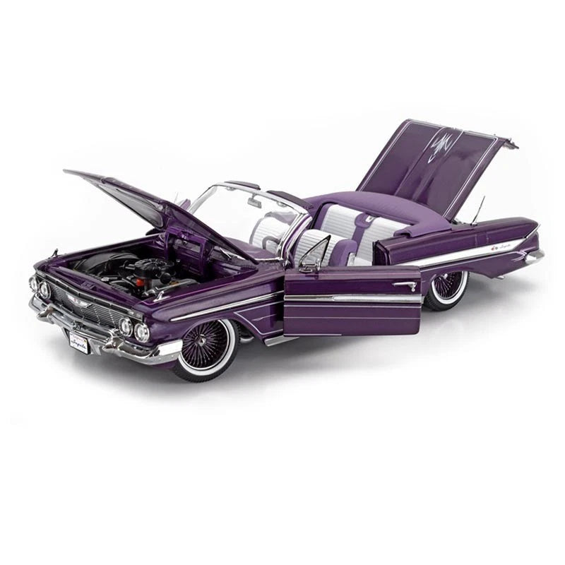 CHEVROLET IMPALA LOWRIDER CABRIOLET OPEN PURPLE 1:18 SCALE BY SUN-STAR