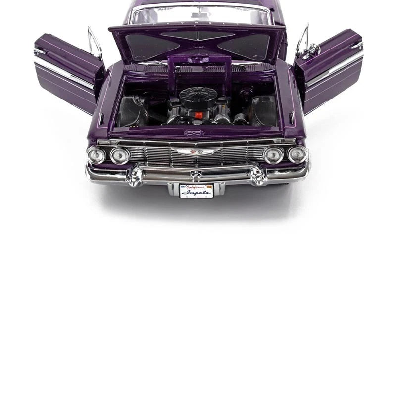 CHEVROLET IMPALA LOWRIDER CABRIOLET OPEN PURPLE 1:18 SCALE BY SUN-STAR