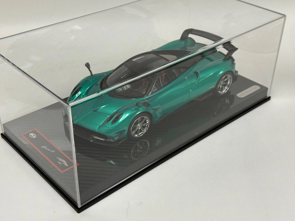 Preorder 1/18 YY model Pagani Huayra BC Coupe in peacock Green Carbon Base AB491