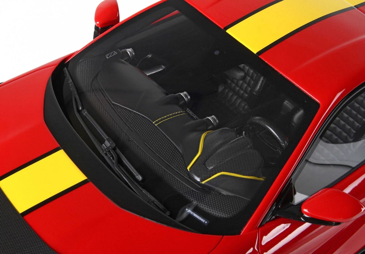 Ferrari 812 Competizione Yellow stripe Rosso Corsa 322 - yellow tire 1/12