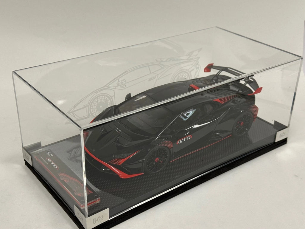 1/18 IVY Lamborghini Huracan STO Black Red accent Carbon Base